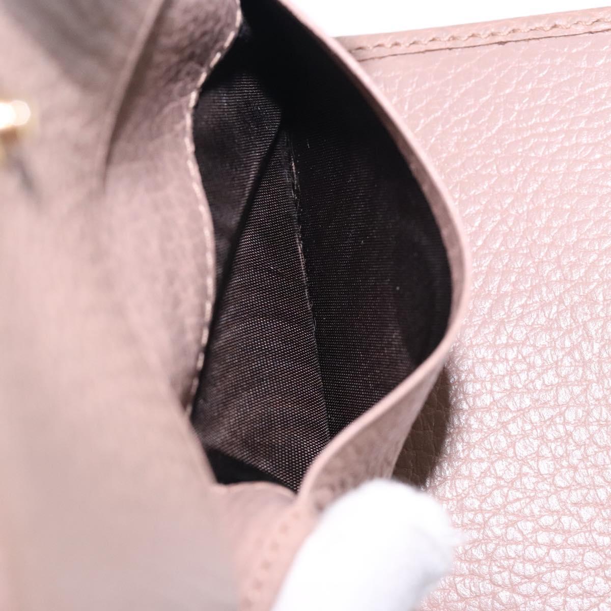 GUCCI GG Marmont Trifold Wallet Leather Beige Gold 644407 Auth bs27761