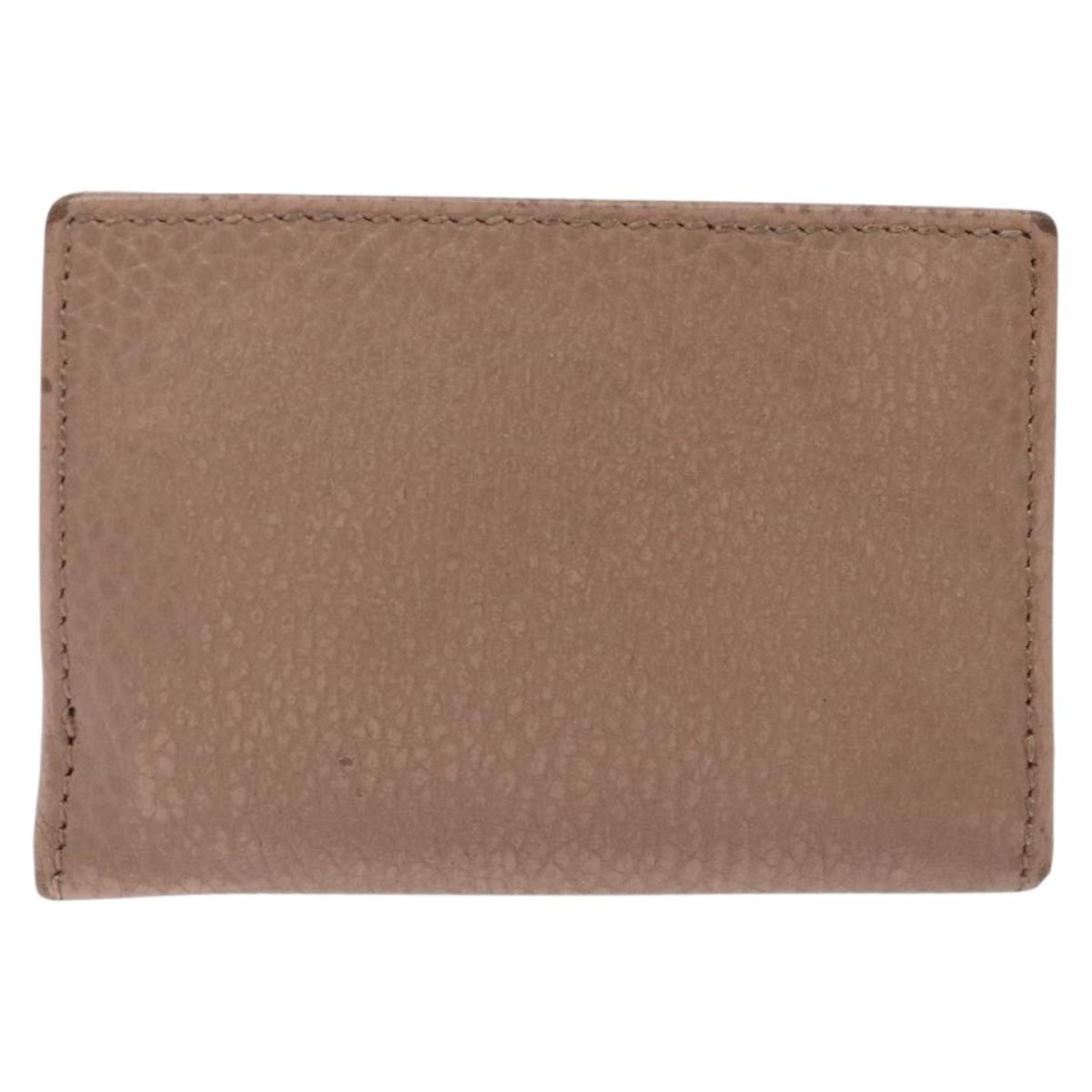 GUCCI GG Marmont Trifold Wallet Leather Beige Gold 644407 Auth bs27761