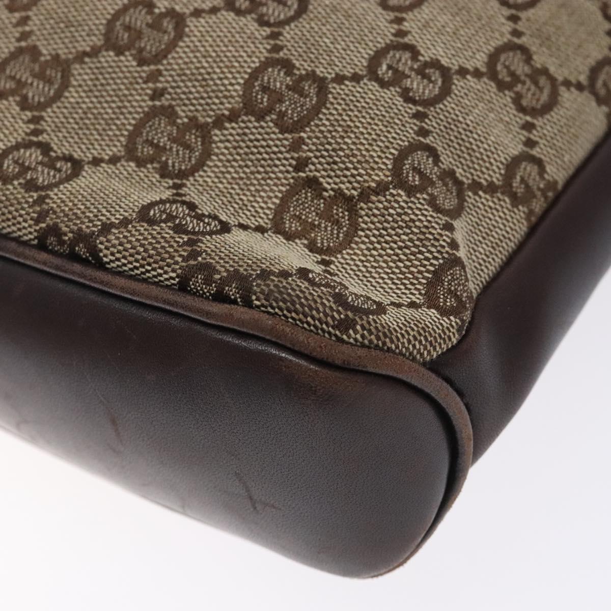GUCCI GG Canvas Shoulder Bag Beige Gold 109106 Auth bs27778