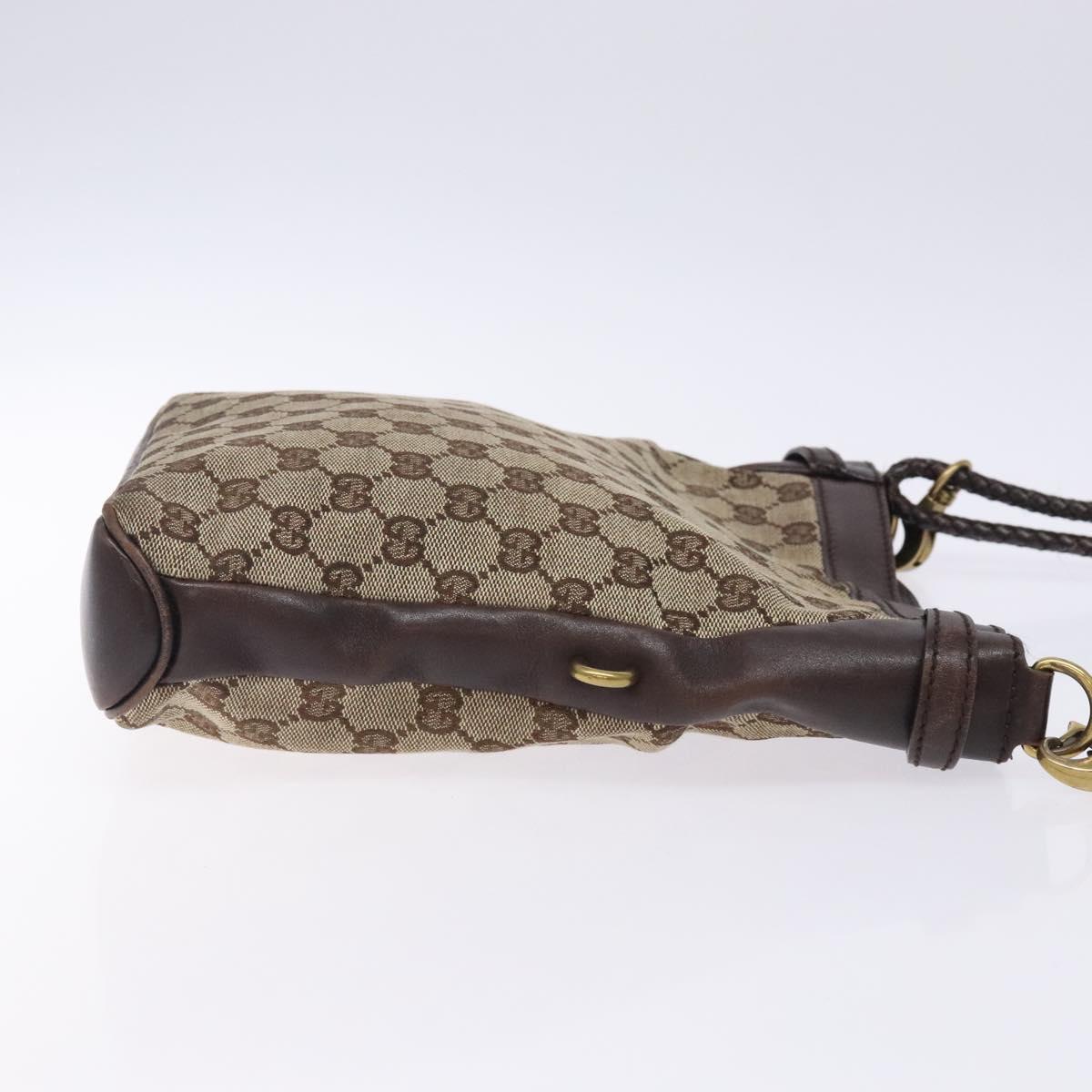 GUCCI GG Canvas Shoulder Bag Beige Gold 109106 Auth bs27778