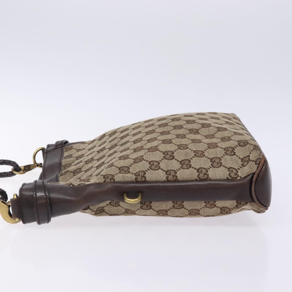 GUCCI GG Canvas Shoulder Bag Beige Gold 109106 Auth bs27778