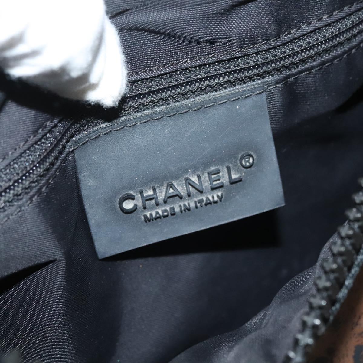 CHANEL Shoulder Bag PVC Black CC Auth bs27803