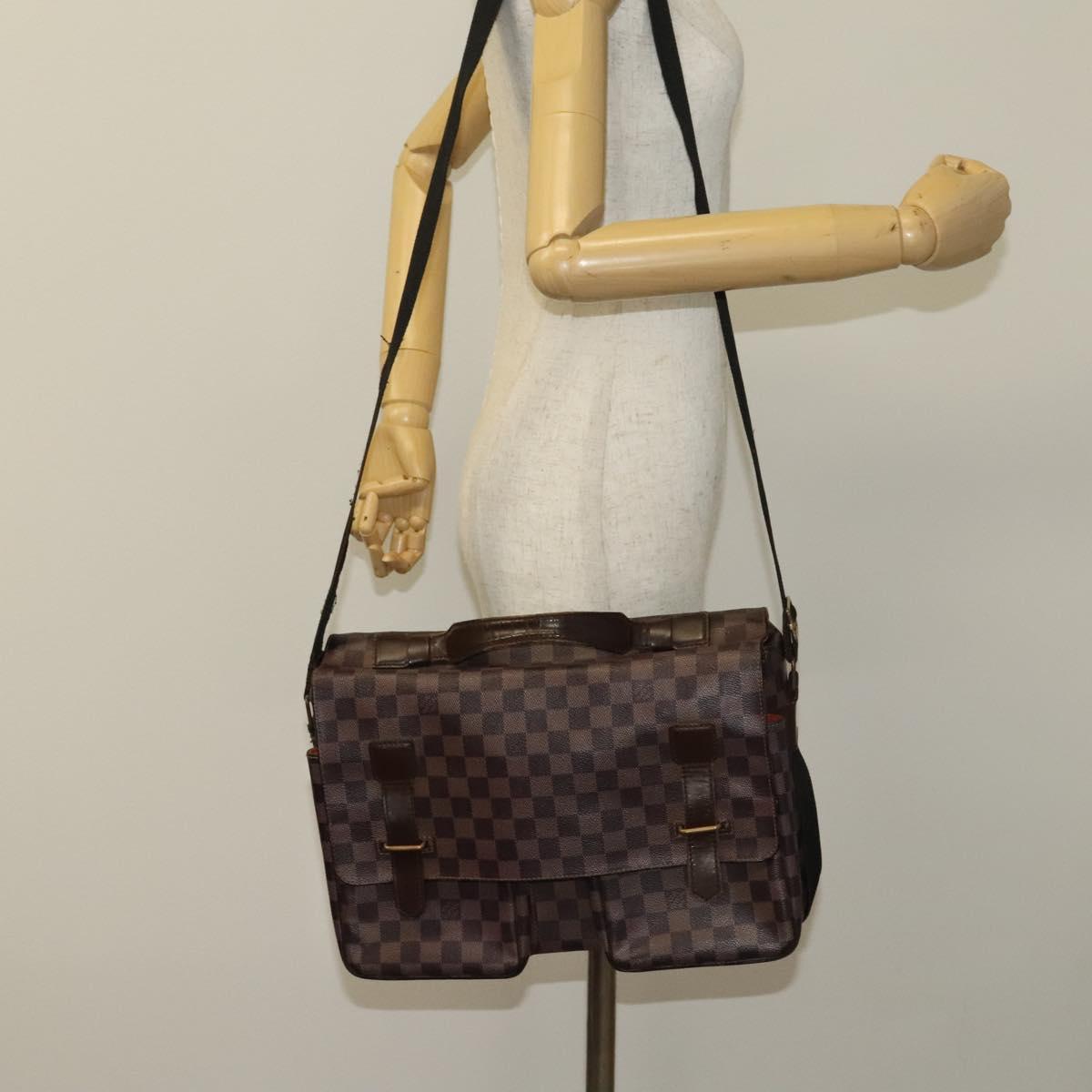 LOUIS VUITTON Damier Ebene Broadway Shoulder Bag N42270 LV Auth bs27810