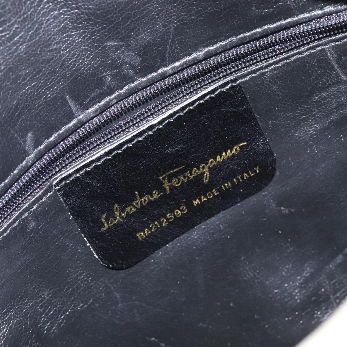 Salvatore Ferragamo Gancini Shoulder Bag Suede Beige Gold Auth bs27824