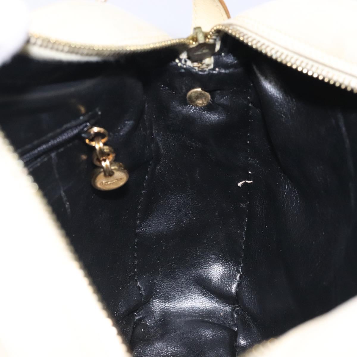 Salvatore Ferragamo Gancini Shoulder Bag Suede Beige Gold Auth bs27824