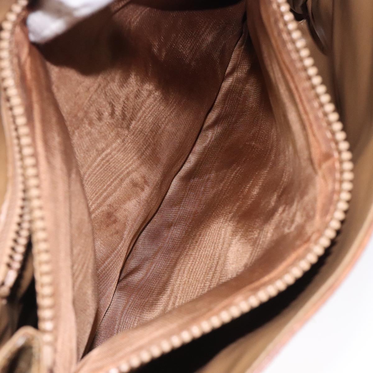 CELINE Macadam Canvas Hand Bag PVC Beige Gold Auth bs27832