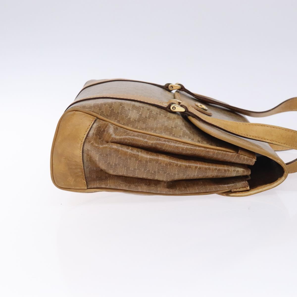 CELINE Macadam Canvas Hand Bag PVC Beige Gold Auth bs27832