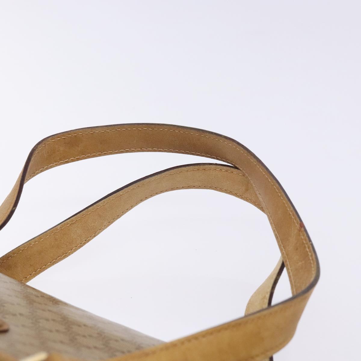 CELINE Macadam Canvas Hand Bag PVC Beige Gold Auth bs27832