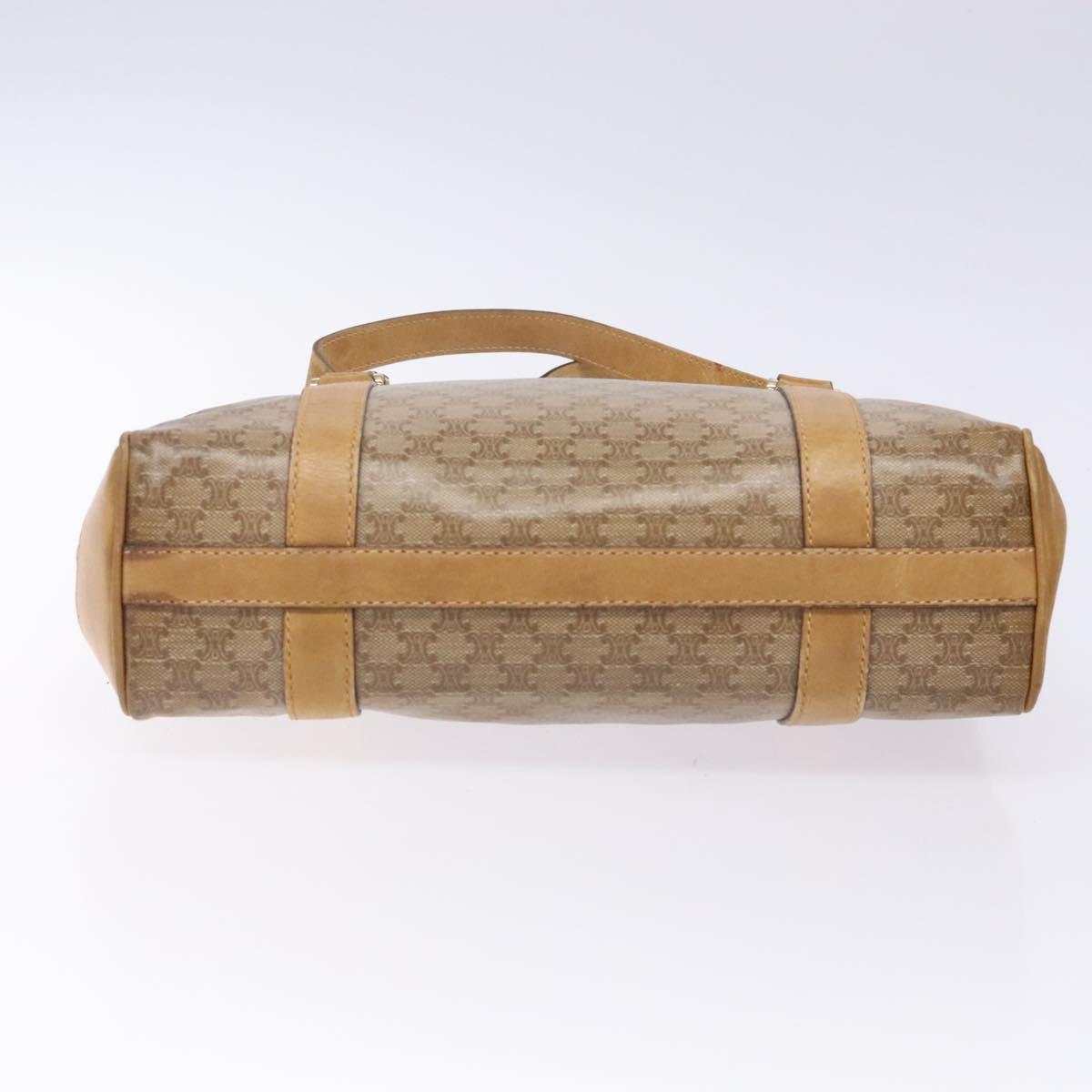 CELINE Macadam Canvas Hand Bag PVC Beige Gold Auth bs27832