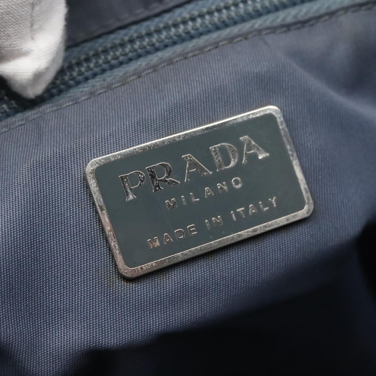 PRADA Hand Bag Nylon Gray Silver Auth bs27845