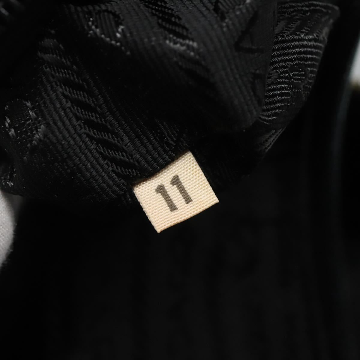 PRADA Chain Shoulder Bag Nylon Brown Gold Auth bs27847