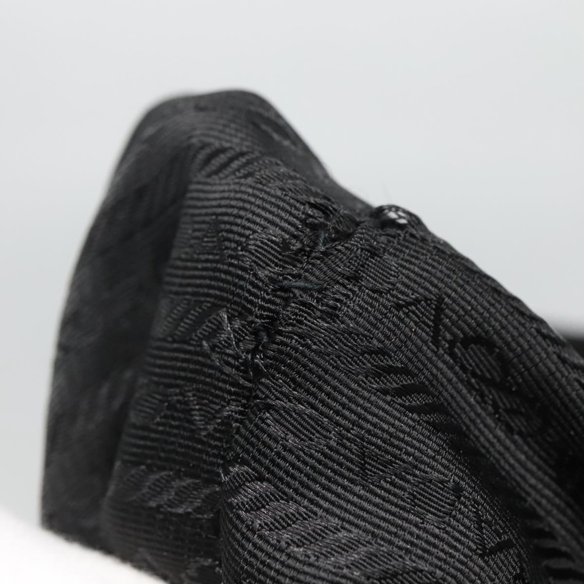 PRADA Tote Bag Nylon Black Silver Auth bs27858