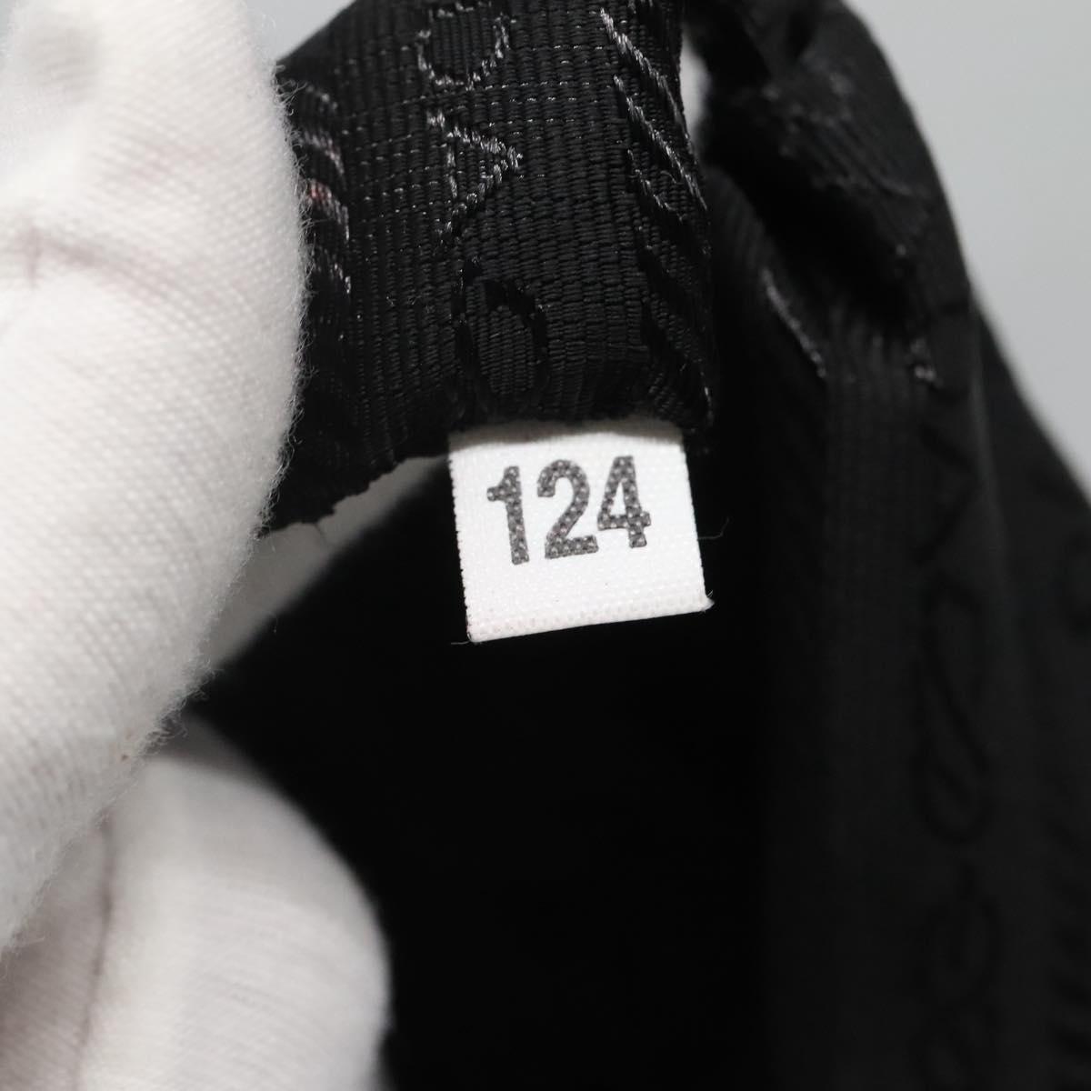 PRADA Tote Bag Nylon Black Silver Auth bs27858