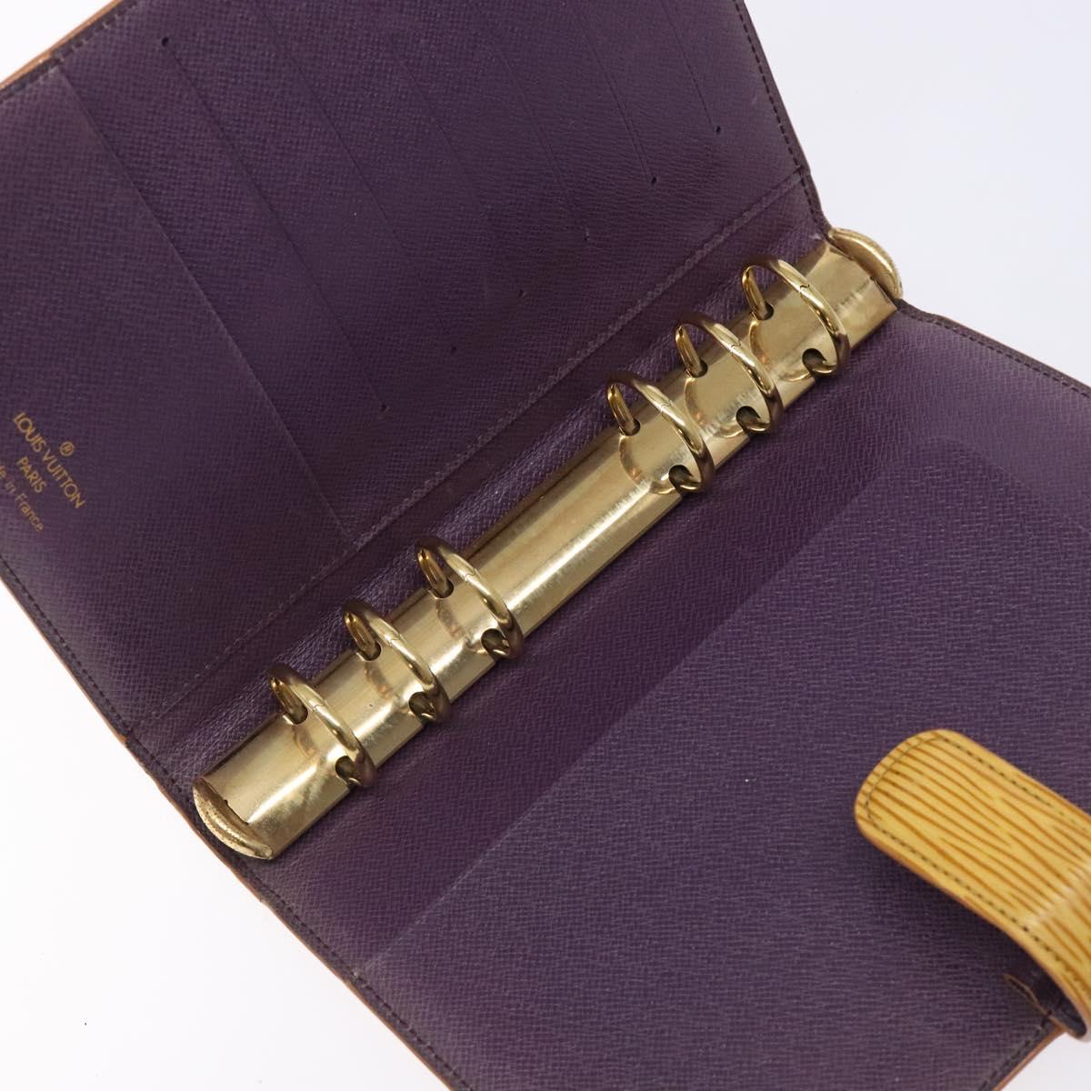 LOUIS VUITTON Epi Agenda MM Day Planner Cover Yellow R20049 LV Auth bs27869