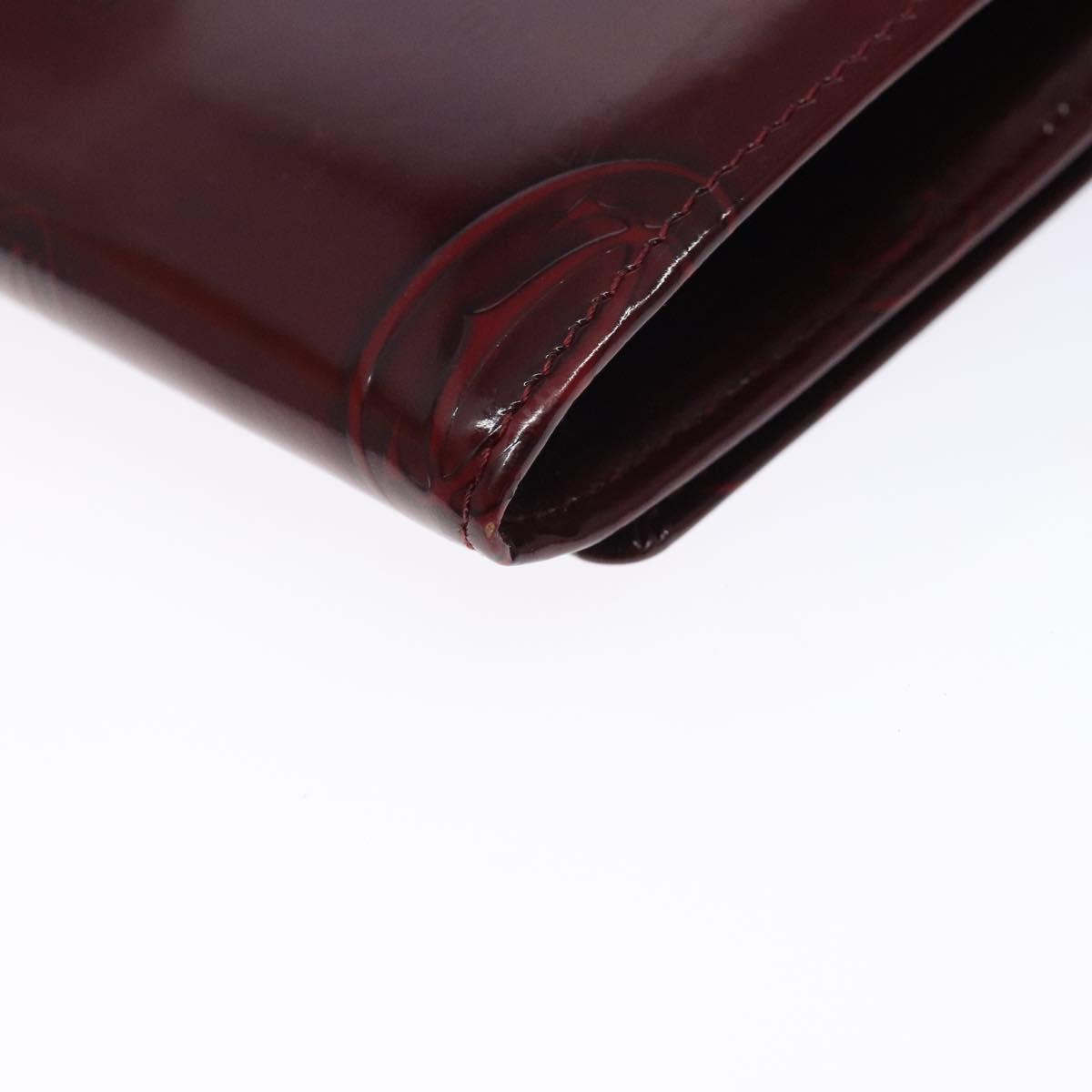 CARTIER Happy Birthday Long Wallet Enamel Bordeaux Auth bs27880