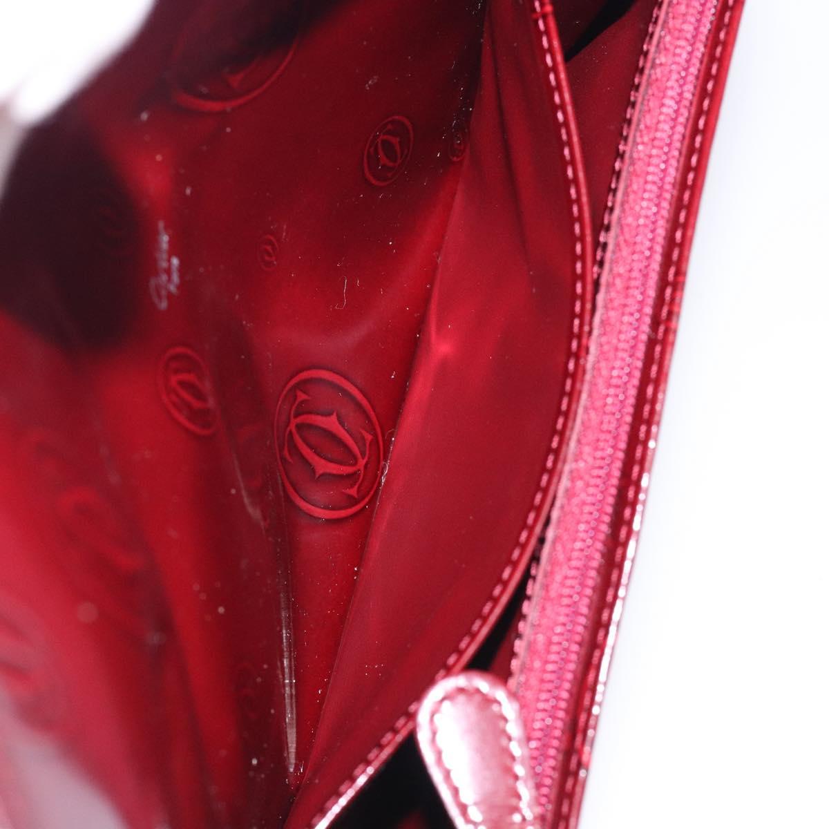 CARTIER Happy Birthday Long Wallet Enamel Bordeaux Auth bs27880
