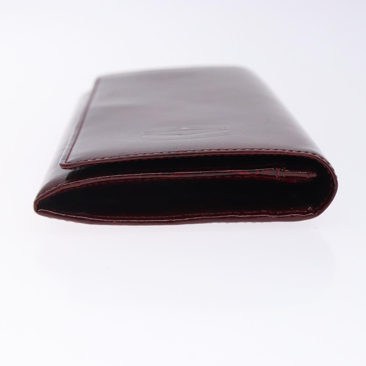CARTIER Happy Birthday Long Wallet Enamel Bordeaux Auth bs27880
