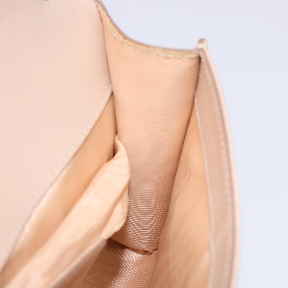 Salvatore Ferragamo Chain Vala Shoulder Bag Leather Beige Gold Auth bs27881