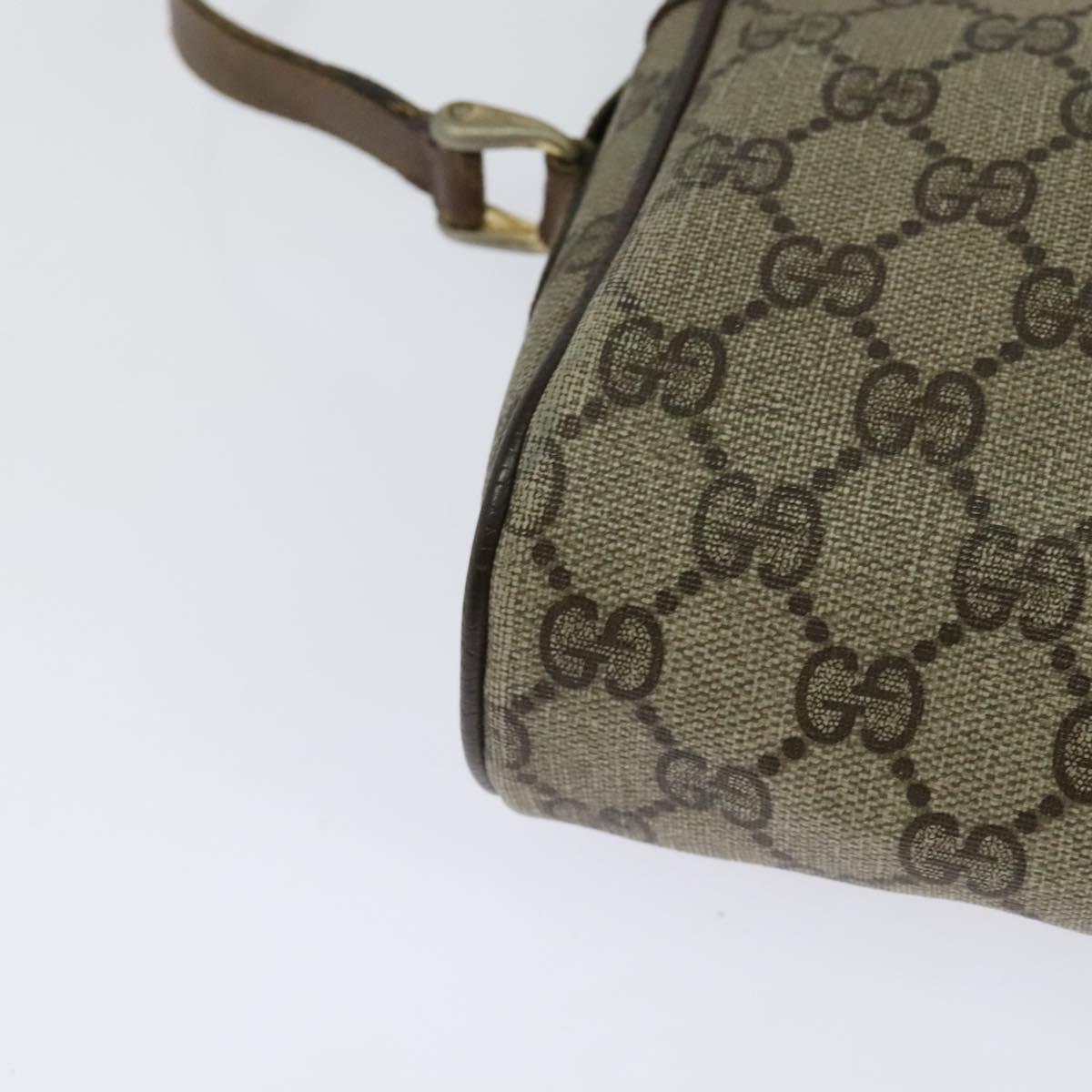 GUCCI GG Supreme Web Sherry Line Bag PVC Beige Gold 56 02 004 Auth bs27890