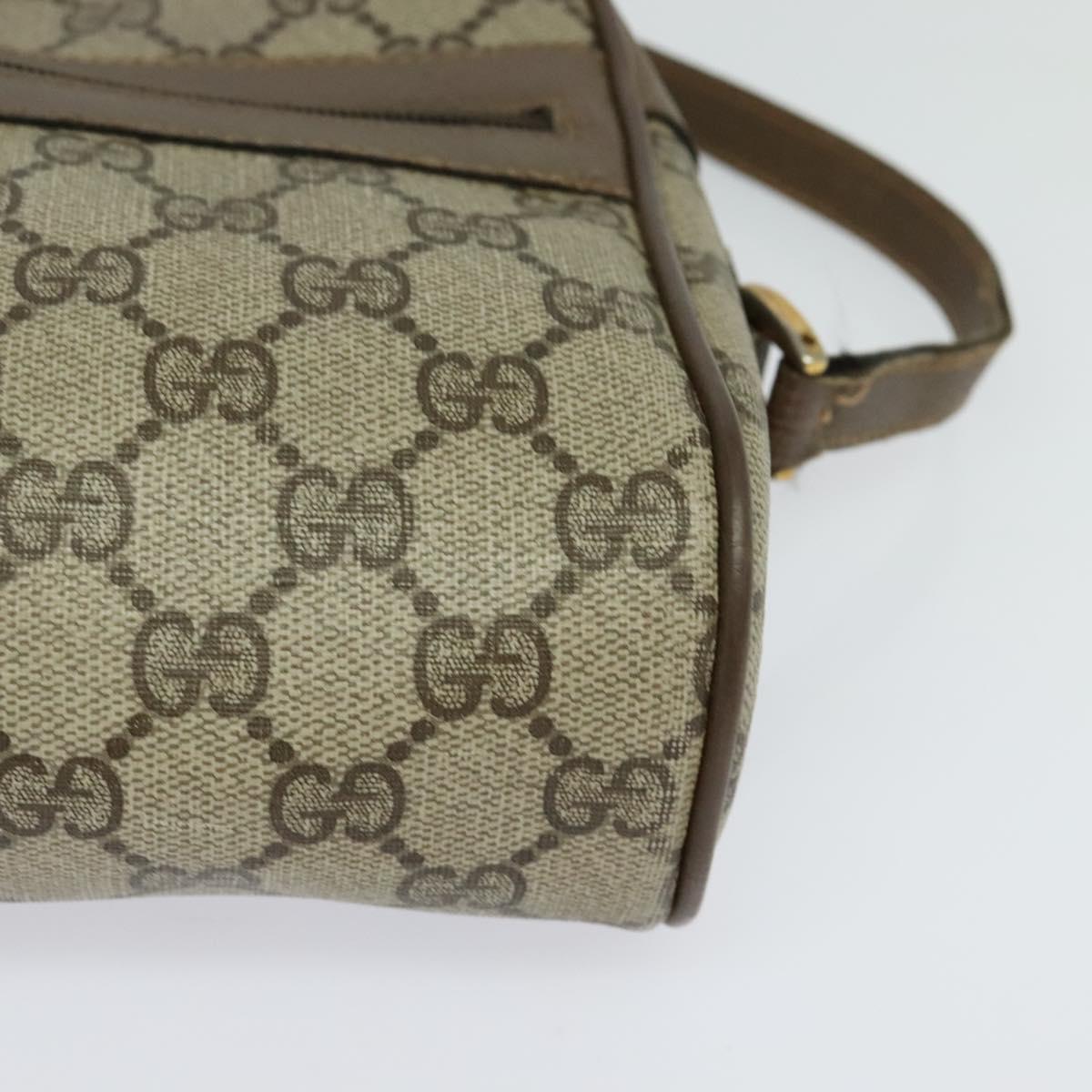 GUCCI GG Supreme Web Sherry Line Bag PVC Beige Gold 98 02 004 Auth bs27891