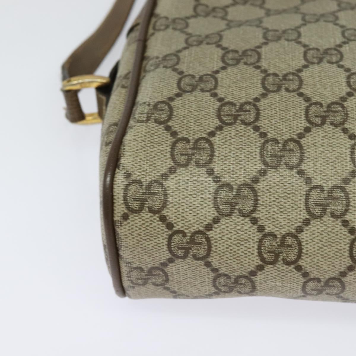 GUCCI GG Supreme Web Sherry Line Bag PVC Beige Gold 98 02 004 Auth bs27891