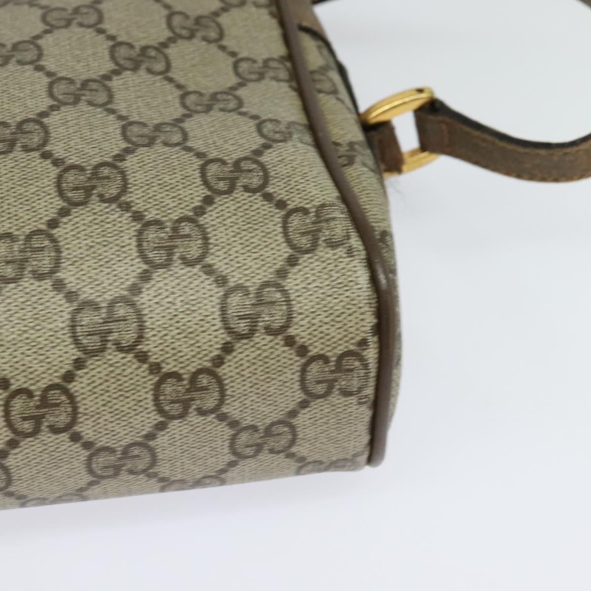 GUCCI GG Supreme Web Sherry Line Bag PVC Beige Gold 98 02 004 Auth bs27891