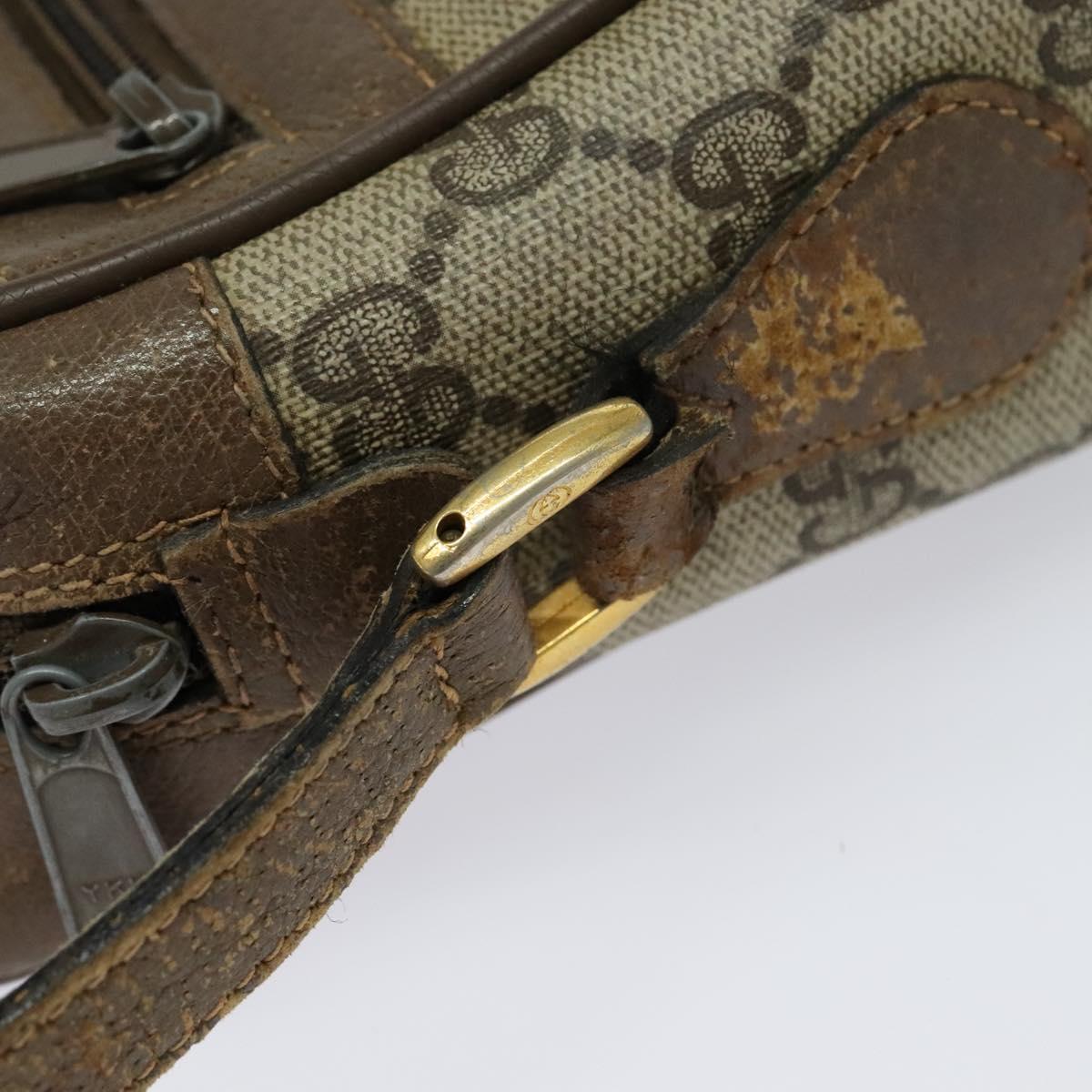 GUCCI GG Supreme Web Sherry Line Bag PVC Beige Gold 98 02 004 Auth bs27891