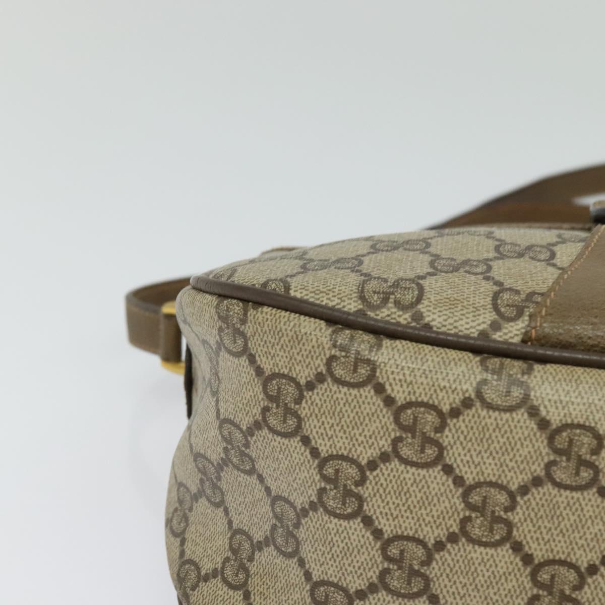 GUCCI GG Supreme Web Sherry Line Bag PVC Beige Gold 89 02 032 Auth bs27894