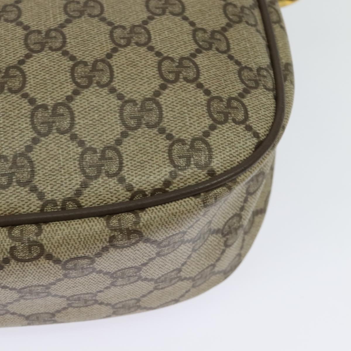 GUCCI GG Supreme Web Sherry Line Bag PVC Beige Gold 89 02 032 Auth bs27894