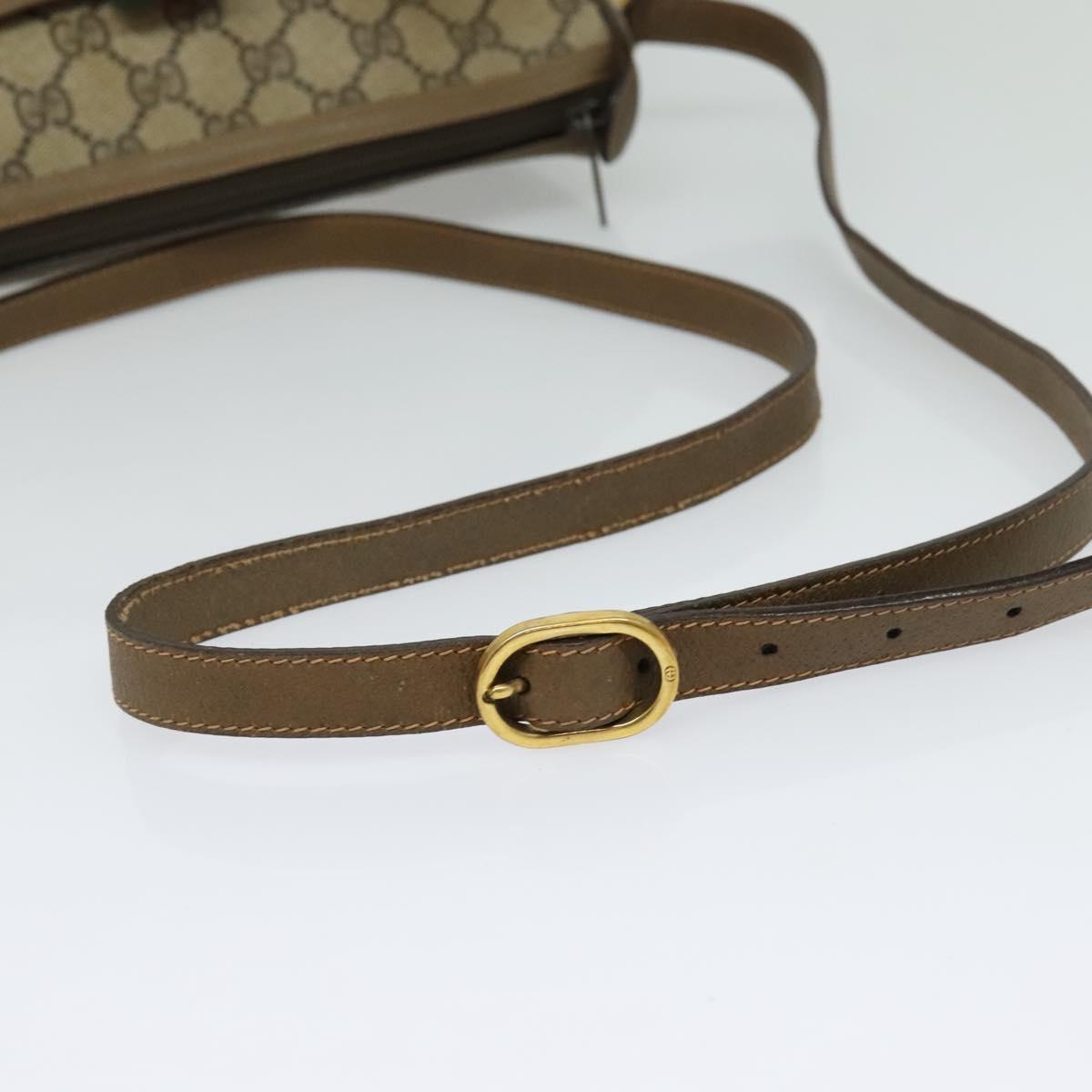 GUCCI GG Supreme Web Sherry Line Bag PVC Beige Gold 89 02 032 Auth bs27894