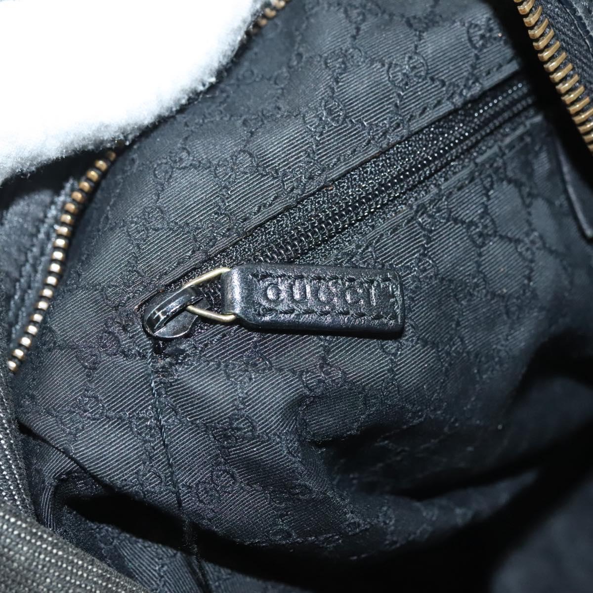 GUCCI Web Sherry Line Shoulder Bag Denim Black Gold 73884 Auth bs27901