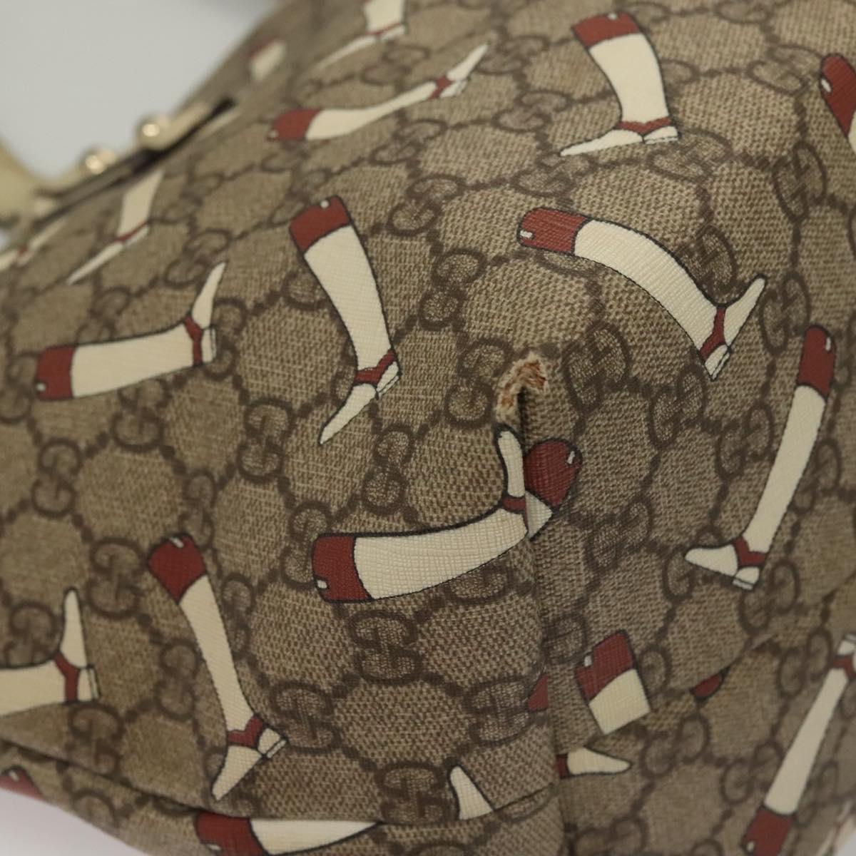 GUCCI GG Supreme Tote Bag PVC Outlet Beige Gold 257248 Auth bs27906
