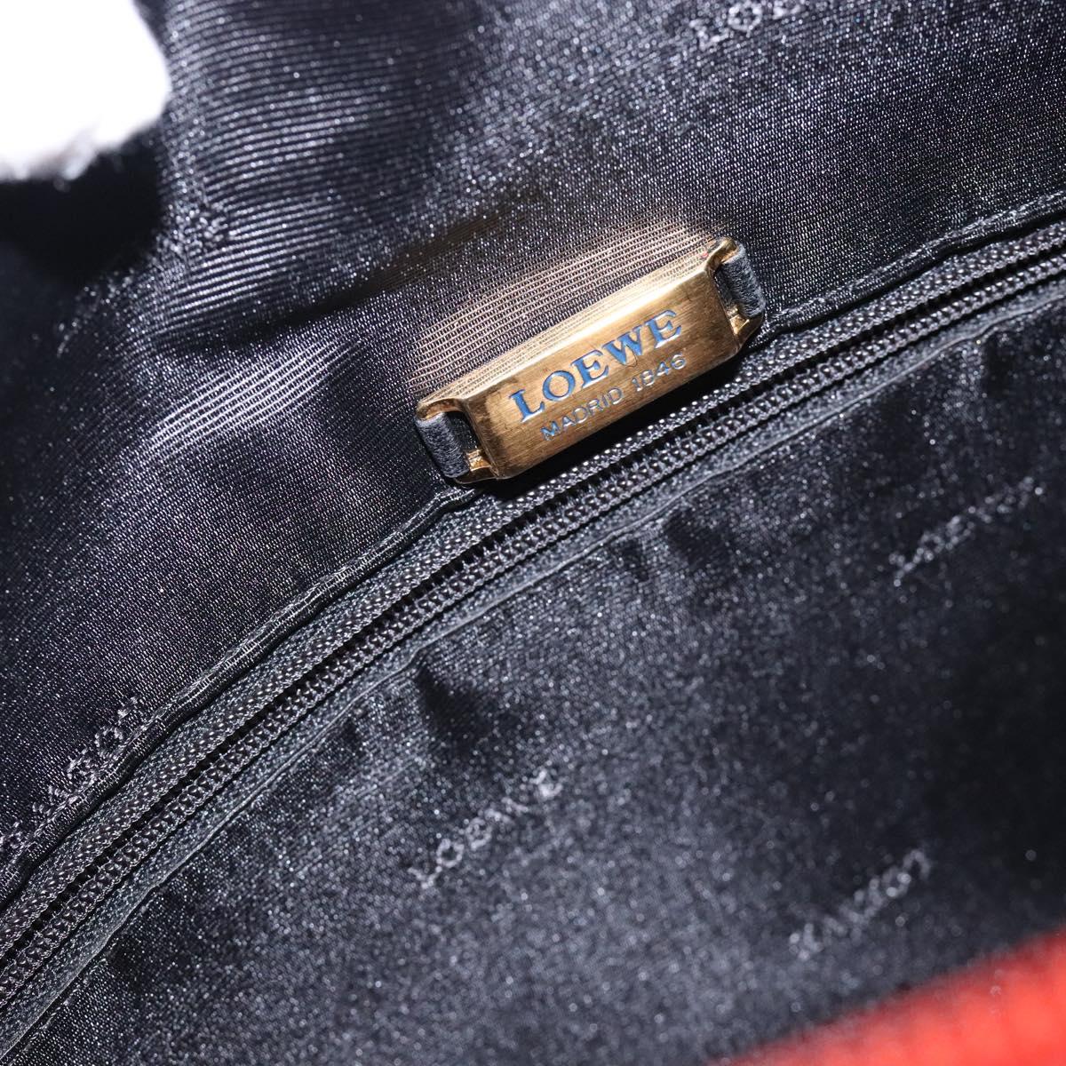 LOEWE Shoulder Bag Leather Red Gold Auth bs27909