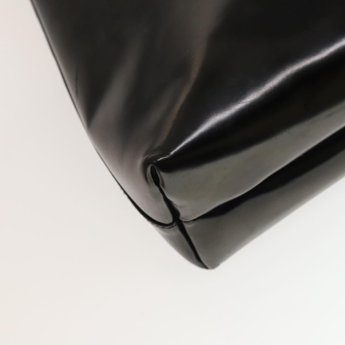 GUCCI Shoulder Bag Enamel Black Silver 002 1705 0424 Auth bs27922