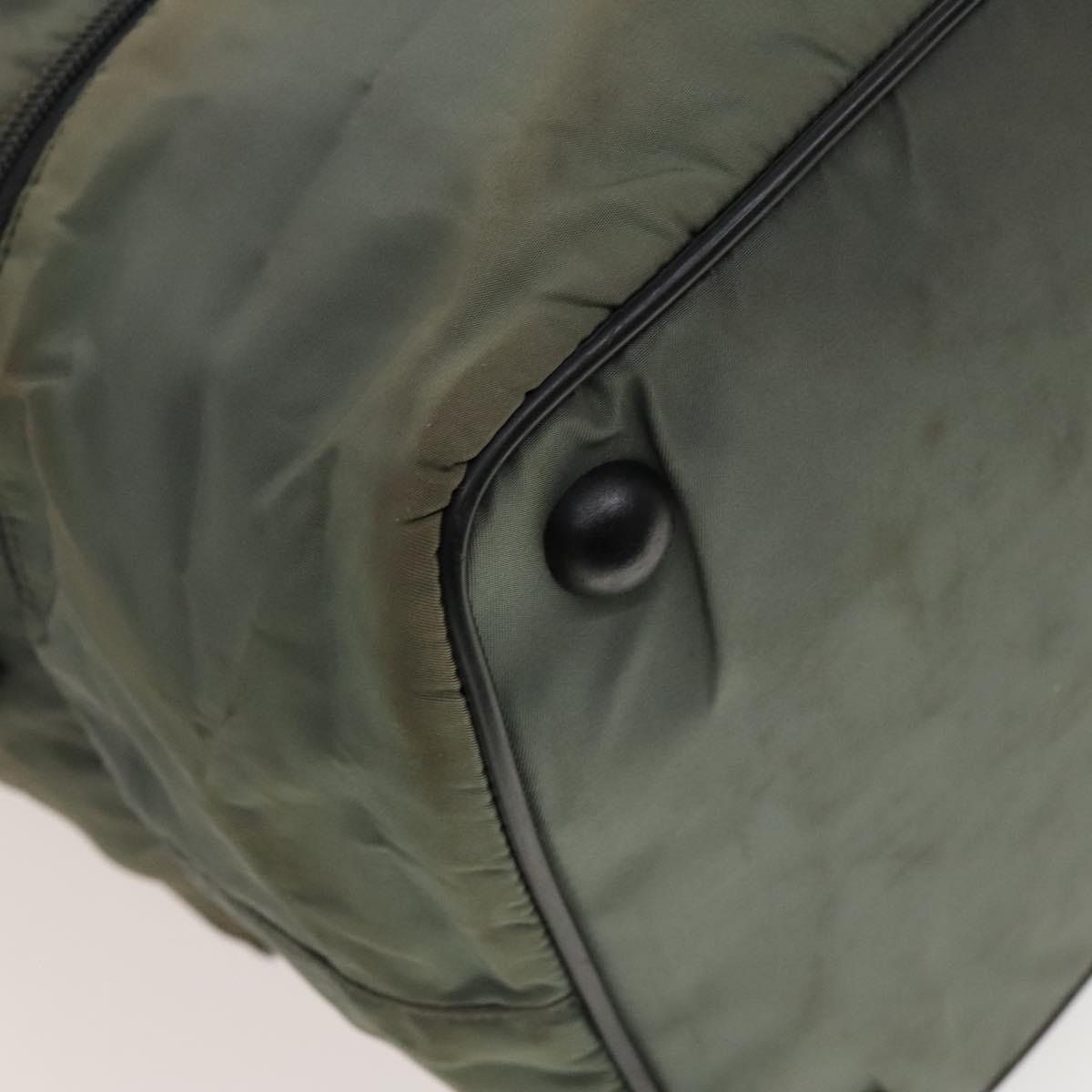 PRADA Sports Boston Bag Nylon Gray Silver Auth bs27925