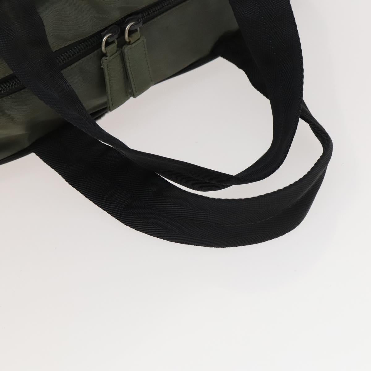 PRADA Sports Boston Bag Nylon Gray Silver Auth bs27925