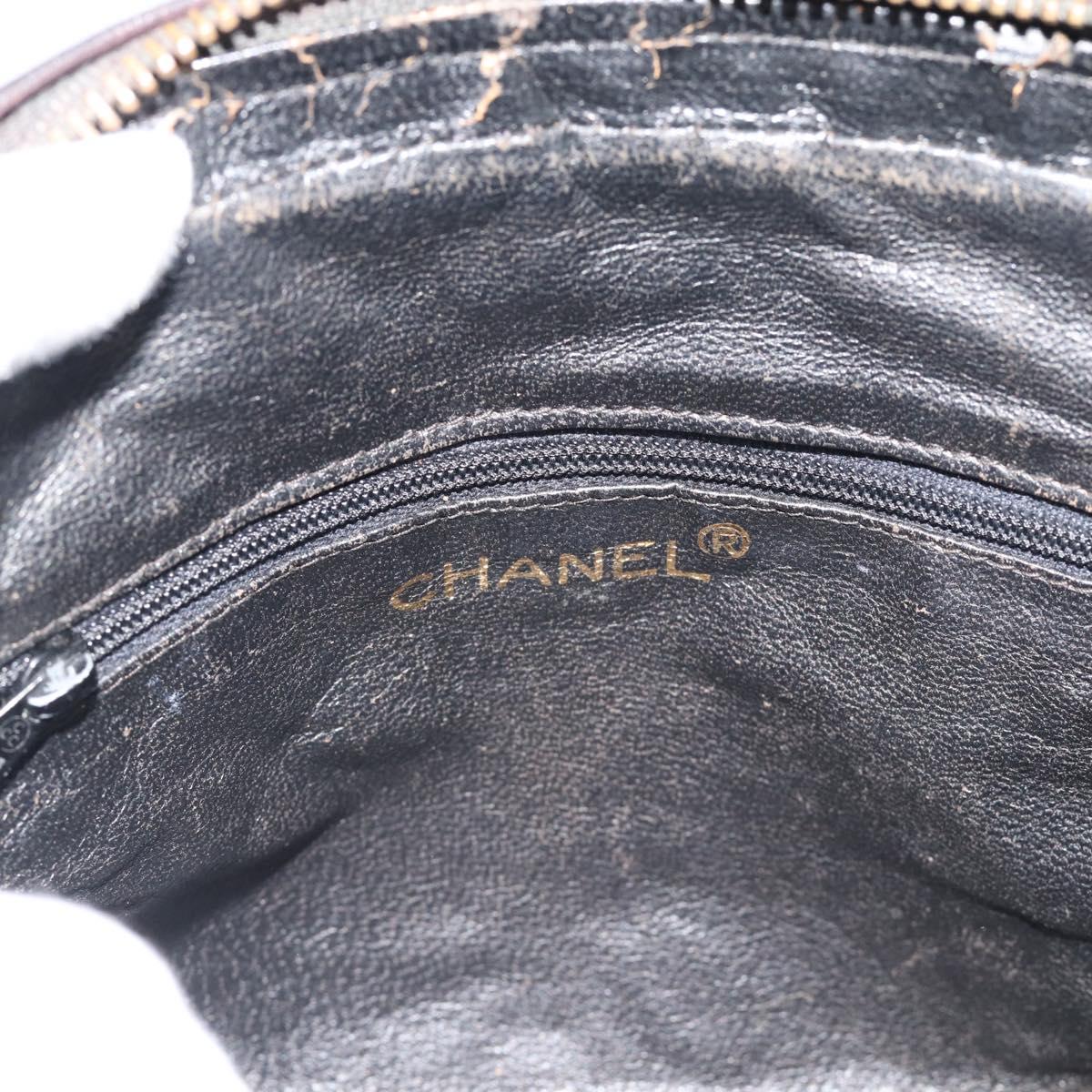 CHANEL Matelasse Chain Shoulder Bag Lamb Skin Black Gold CC Auth bs27944