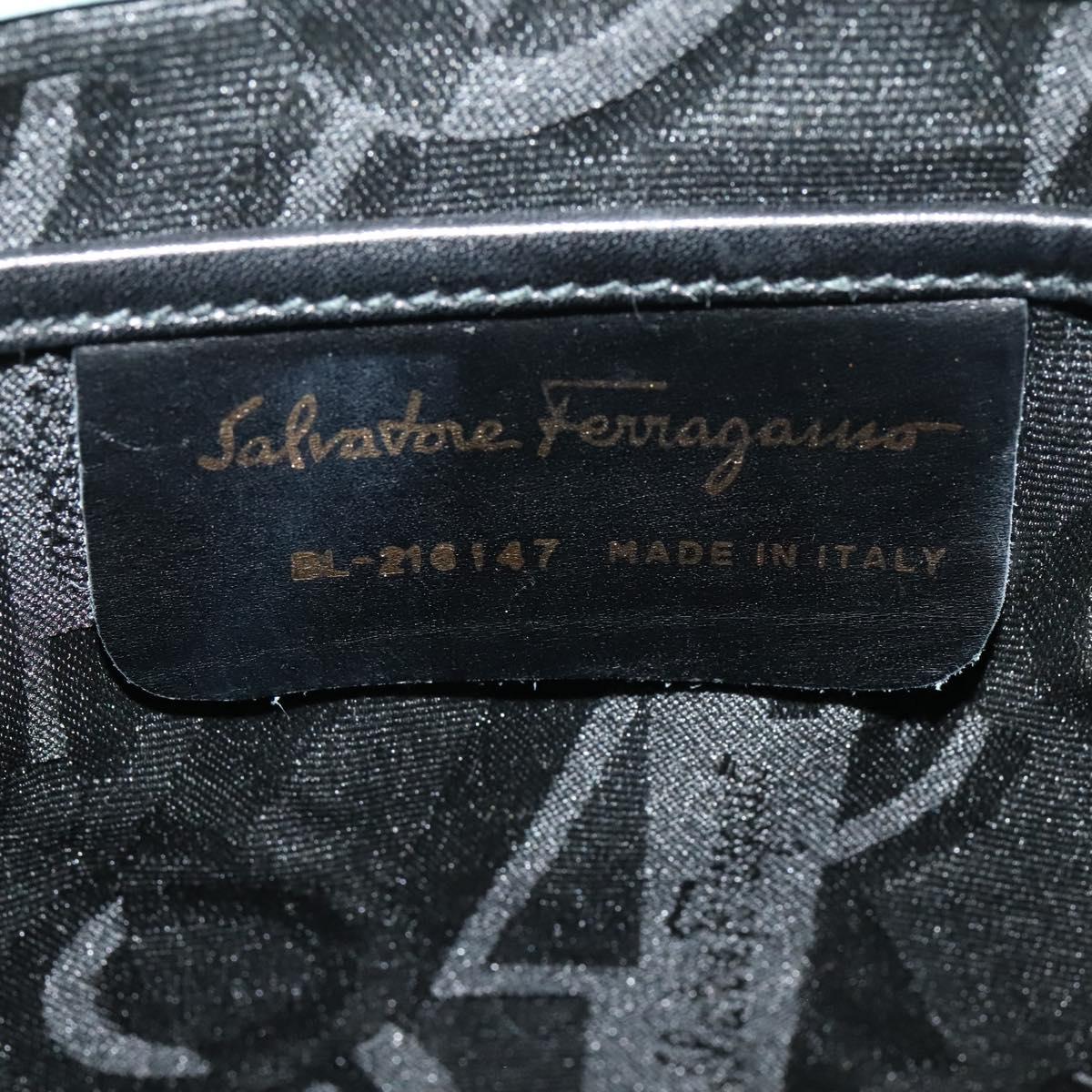 Salvatore Ferragamo Backpack Leather Turquoise Blue Gold Auth bs27971