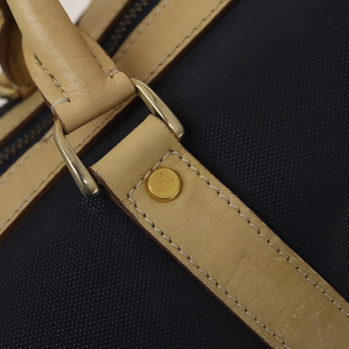 Christian Dior Sports Boston Bag Leather PVC 2way Navy Gold Auth bs27974