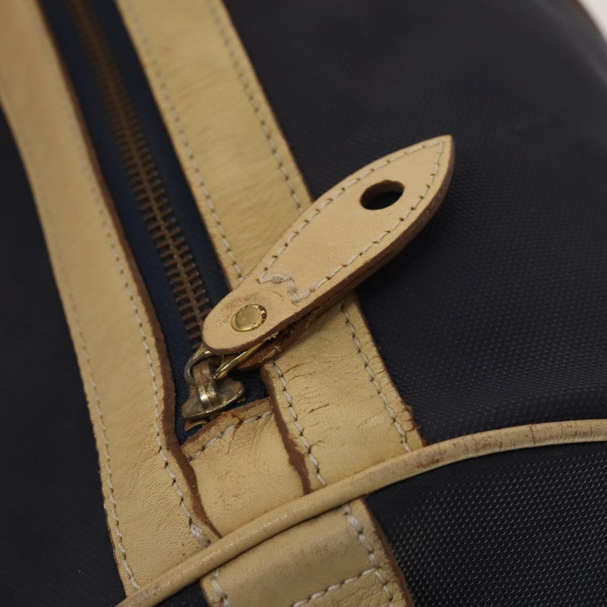 Christian Dior Sports Boston Bag Leather PVC 2way Navy Gold Auth bs27974