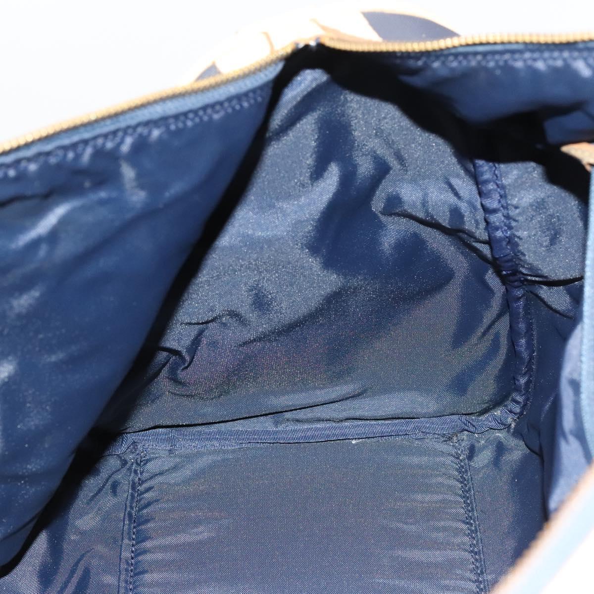 Christian Dior Sports Boston Bag Leather PVC 2way Navy Gold Auth bs27974