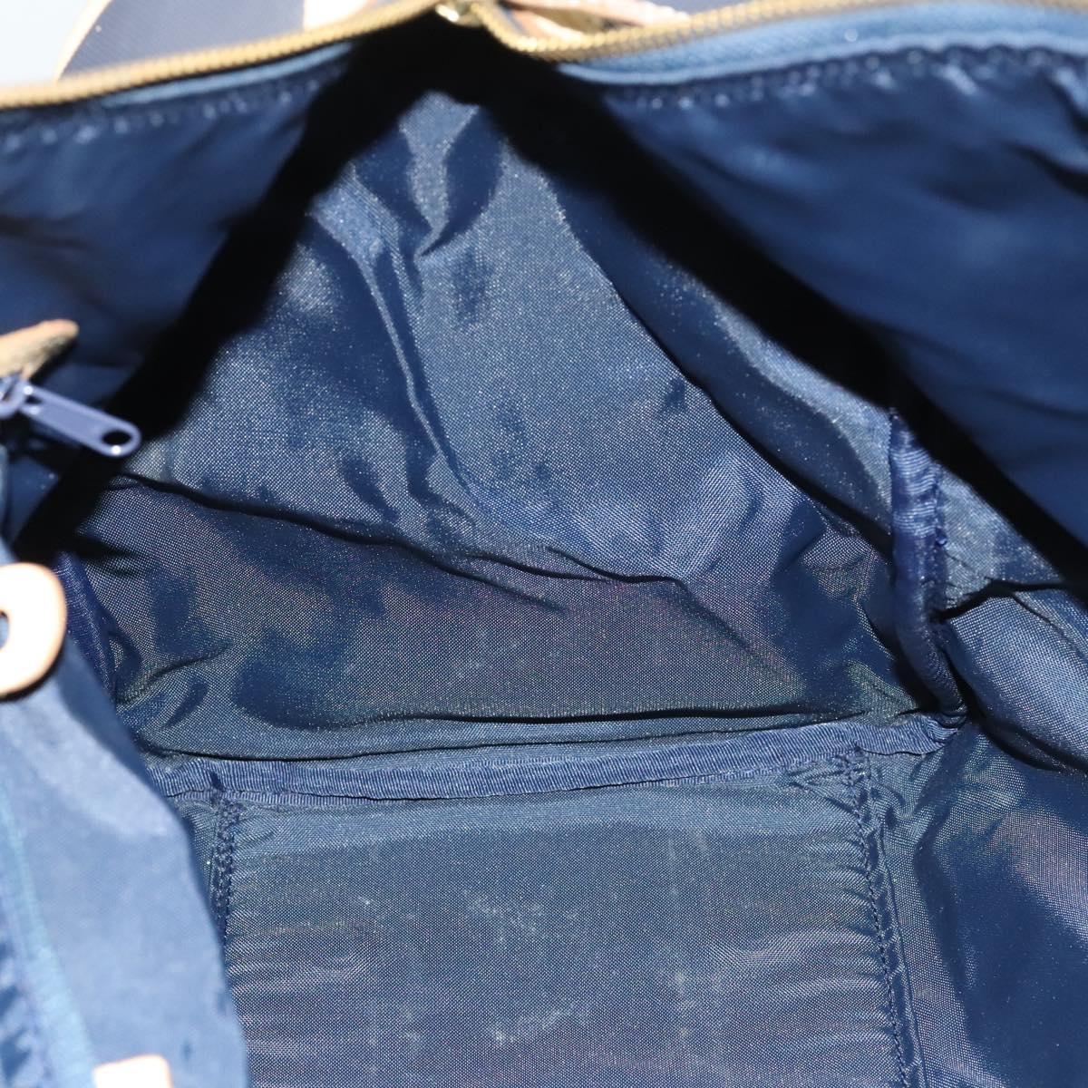 Christian Dior Sports Boston Bag Leather PVC 2way Navy Gold Auth bs27974