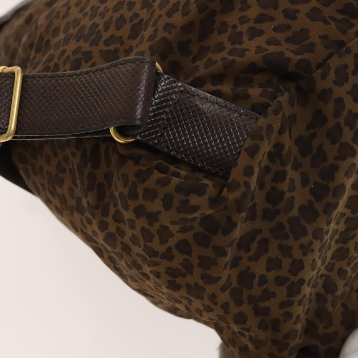 BOTTEGA VENETA Backpack Nylon Brown Gold Auth bs27978