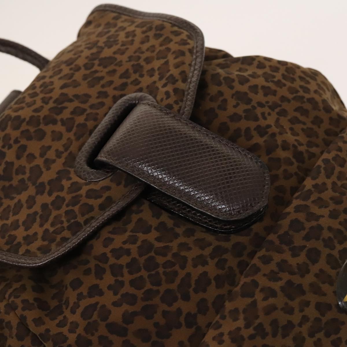 BOTTEGA VENETA Backpack Nylon Brown Gold Auth bs27978