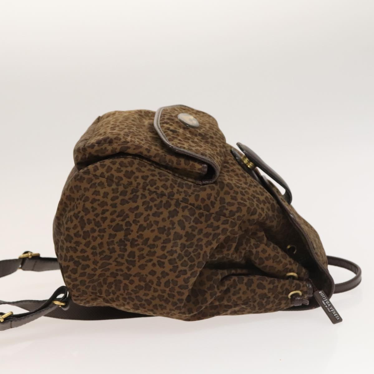 BOTTEGA VENETA Backpack Nylon Brown Gold Auth bs27978