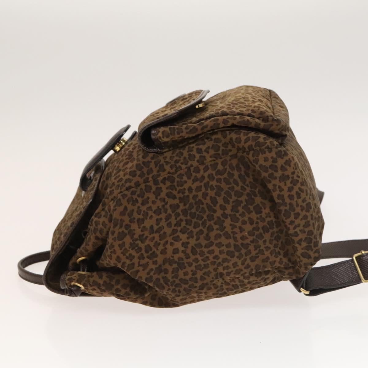 BOTTEGA VENETA Backpack Nylon Brown Gold Auth bs27978