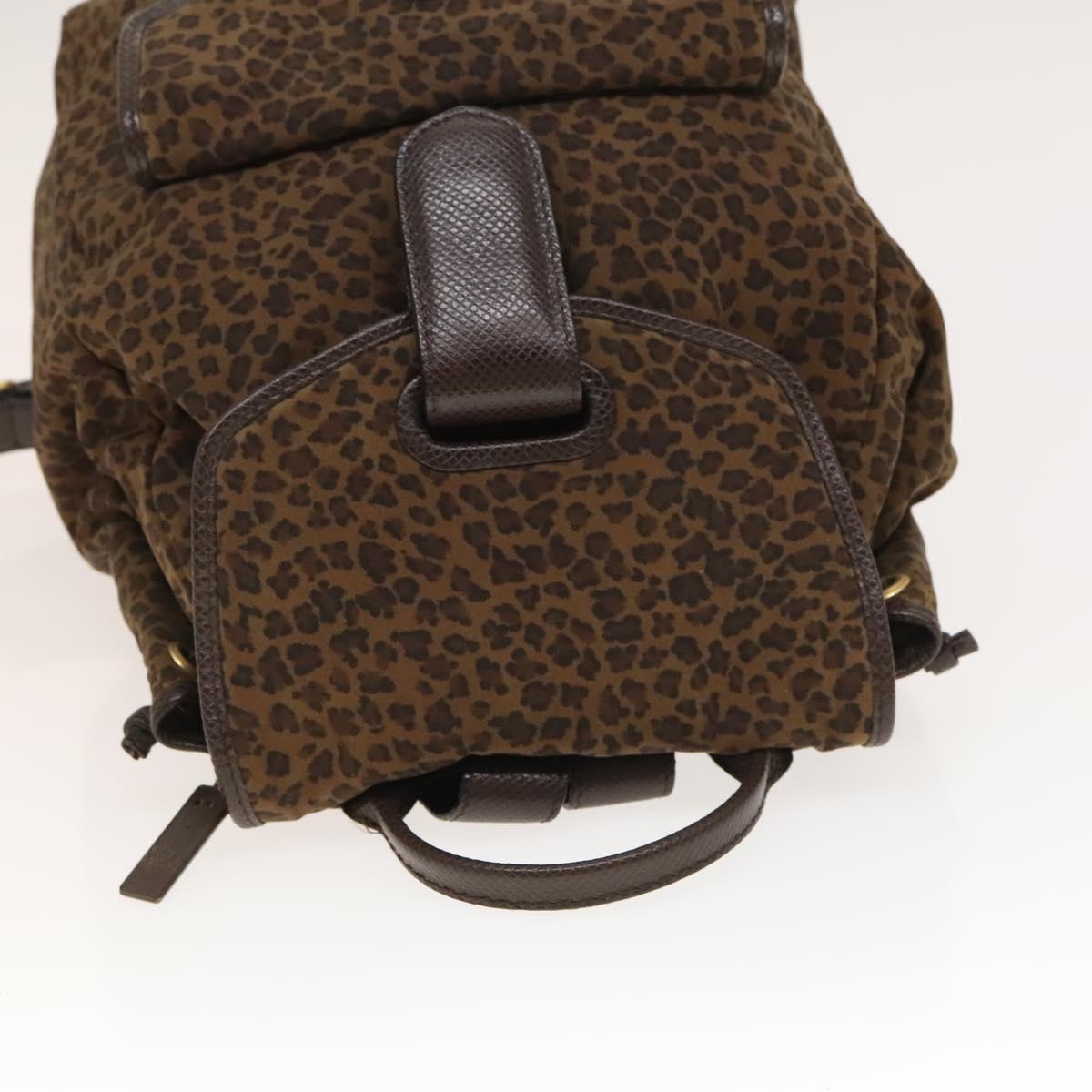 BOTTEGA VENETA Backpack Nylon Brown Gold Auth bs27978