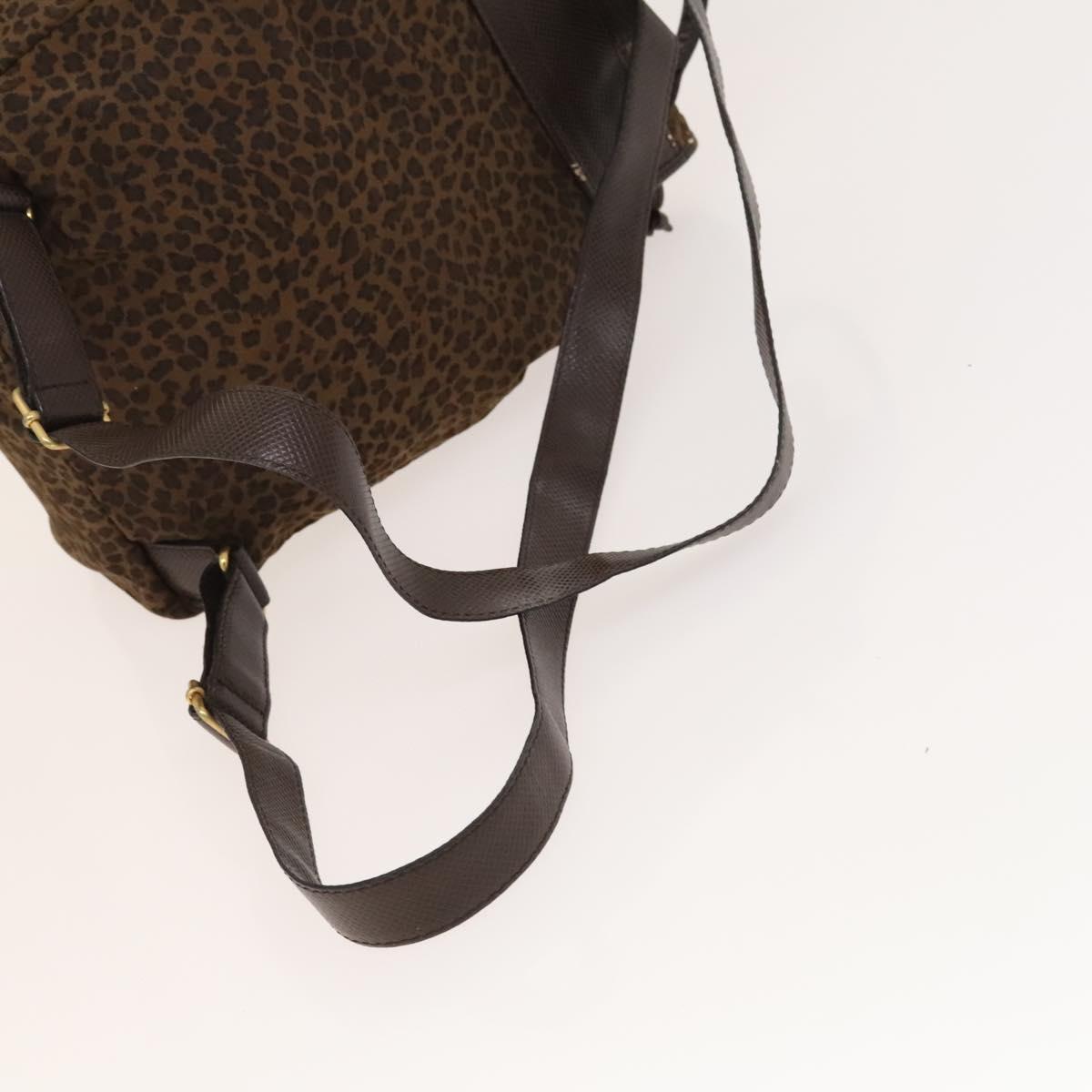 BOTTEGA VENETA Backpack Nylon Brown Gold Auth bs27978