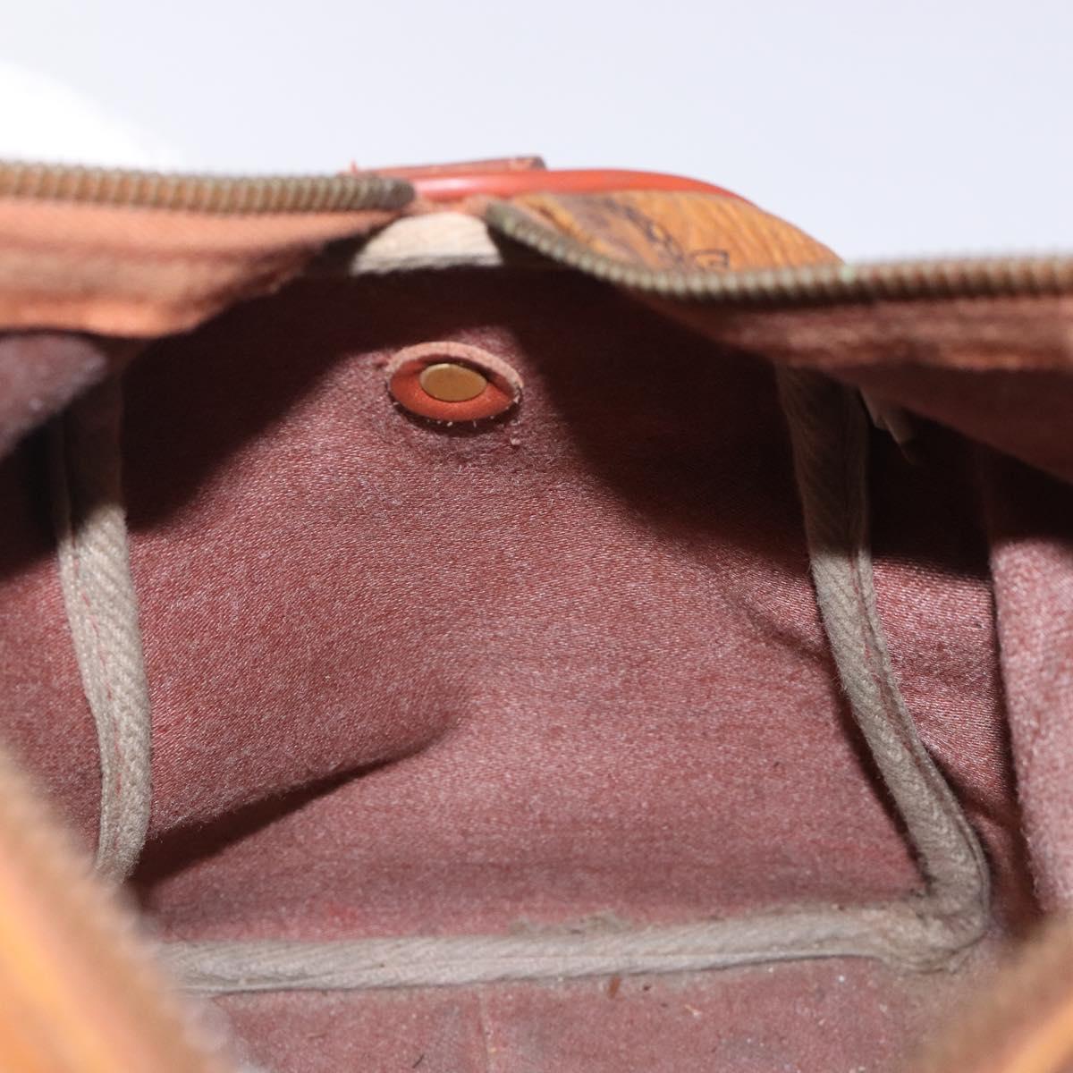 MCM Logogram Vicetos Boston Bag PVC Leather Brown Gold Auth bs27984