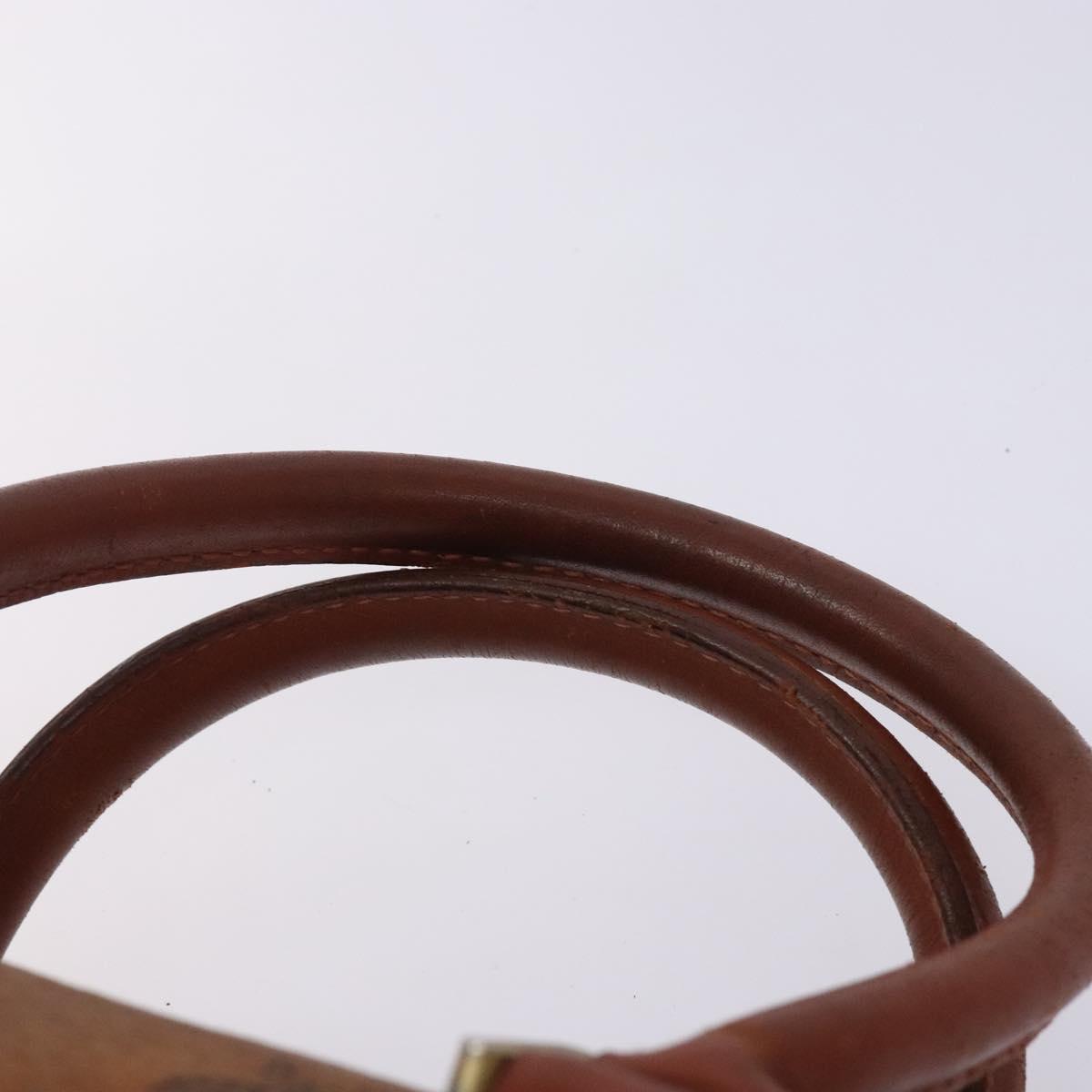 MCM Logogram Vicetos Boston Bag PVC Leather Brown Gold Auth bs27984